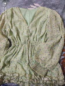 Floral Print Green Top