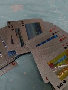 Playing Cards Deck - Silver Metal Foil
