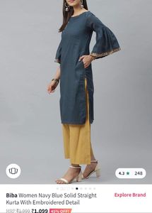 Combo Biba Bell Sleeves Kurtas With Pockets