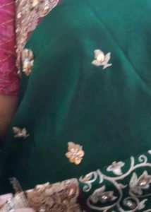 Green  Banaras Embroidered Fabric Heavy Work Saree