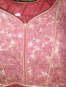Red &amp; Gold Anarkali Kurta Set