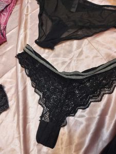 Lace &amp; Print Panties Set