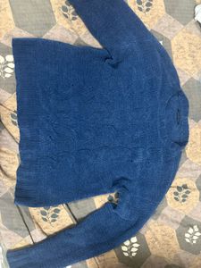Blue Cable Knit Sweater