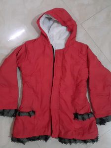 Red Hooded Kids Jacket