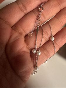 2 row pearl necklace in 92.5 silver