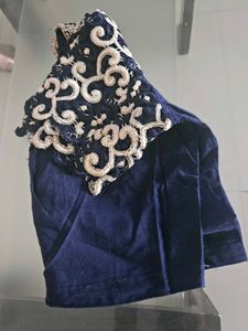 Navy Lace Trim Top