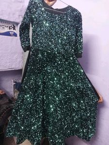 Eid Special Offer Sequins Gown With Chiffon Dupatt