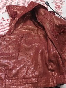 Red Leafy Embellished Top