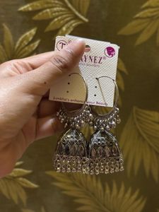 Silver Jhumka Earrings (Set Of 3 Pairs)