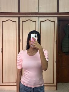 Pink Puff Sleeve Top