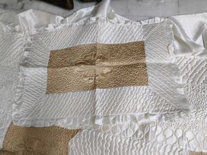White And Gold Bed Cover Set