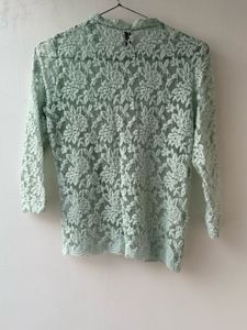 Mint Green Floral Lace Top
