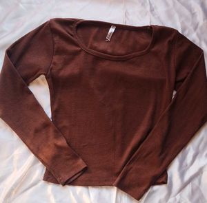 Brown Long Sleeve Top