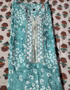 Floral Print Cotton Straight Kurti