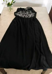 Embellished Party Wear Black Gown!!