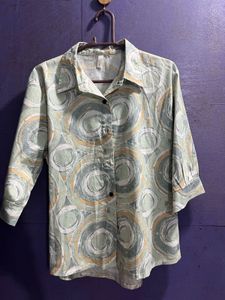 Patterned Button-Down Shirt