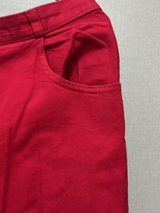 Red Export Material Denim Jeans Waist Size 30-32