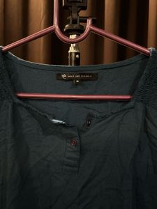 Peacock Blue Three-Quarter Sleeve Blouse