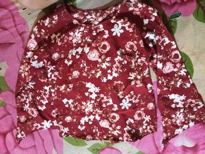 Maroon Floral Top