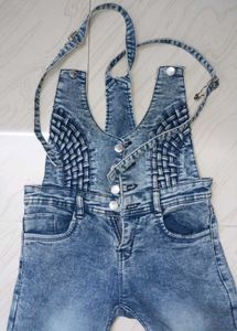 Jeans With Shoulder Belt For Girl