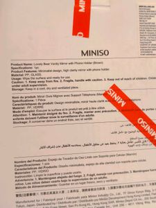 Miniso Lovely Bear Vanity Mirror with Phone Holder