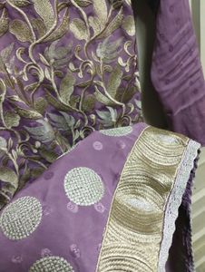Lavender Heavy Embroidered 3 Piece Set