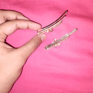 Sparkling Aqua &amp; White Hair Clips - Set of 2