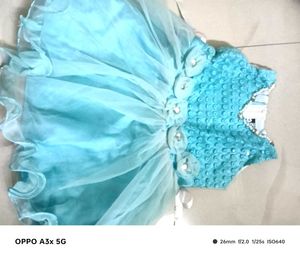 Aqua Tulle Flower Girl Dress