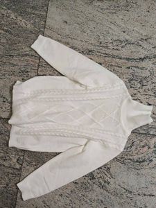 White Cable Knit Turtleneck