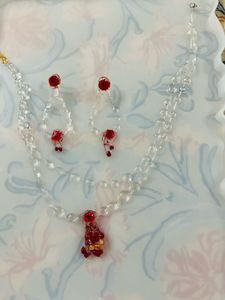 Floral Beaded Necklace &amp; Earring Set 2 Combo Neckl