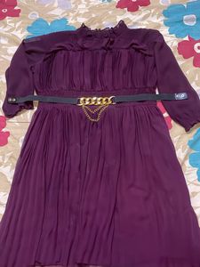 Combo Midi Length Frock With Belt