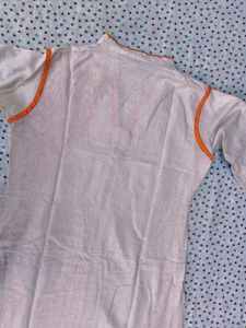 white and orange suit set