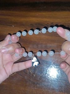 Panda bracelet Stretchable Gray/White