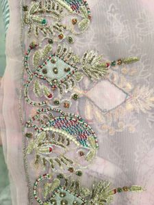 vintage Zardosi hand work saree