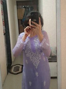 Lavender Embroidered Kurta 💜