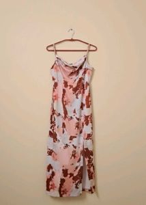 Tie-Dye Cowl Neck Slip Dress