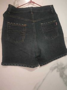Studded Denim Shorts