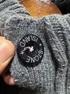 Stone Island Gray Knit Cardigan Sweater