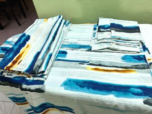 White Printed Diwan Set