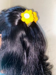 Crochet Flower Claw Clip
