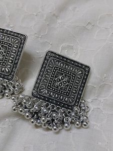 Oxidized Square shape Earrings