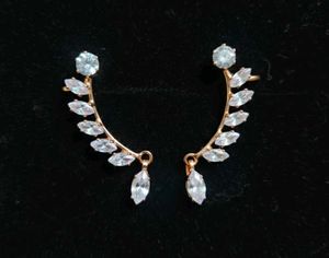 Ear Climber Rosegold Earrings with American Diamon