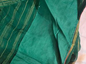 Dark Green Lining Saree