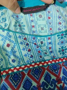 Blue Floral Printed Kurti