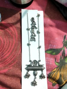 Antique Beautiful Peacock Necklace Set With Earrings