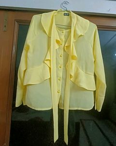 New Georgett  Yellow Women Top