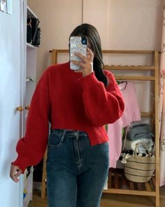 Red Cropped Sweater