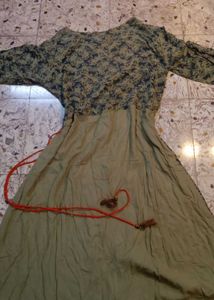 Vintage Print Midi Dress