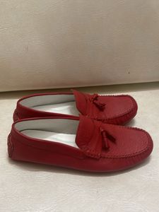 Red Leather Drish Loafers