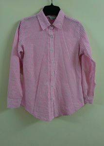 Pink Striped Button-Down Formal Shirt